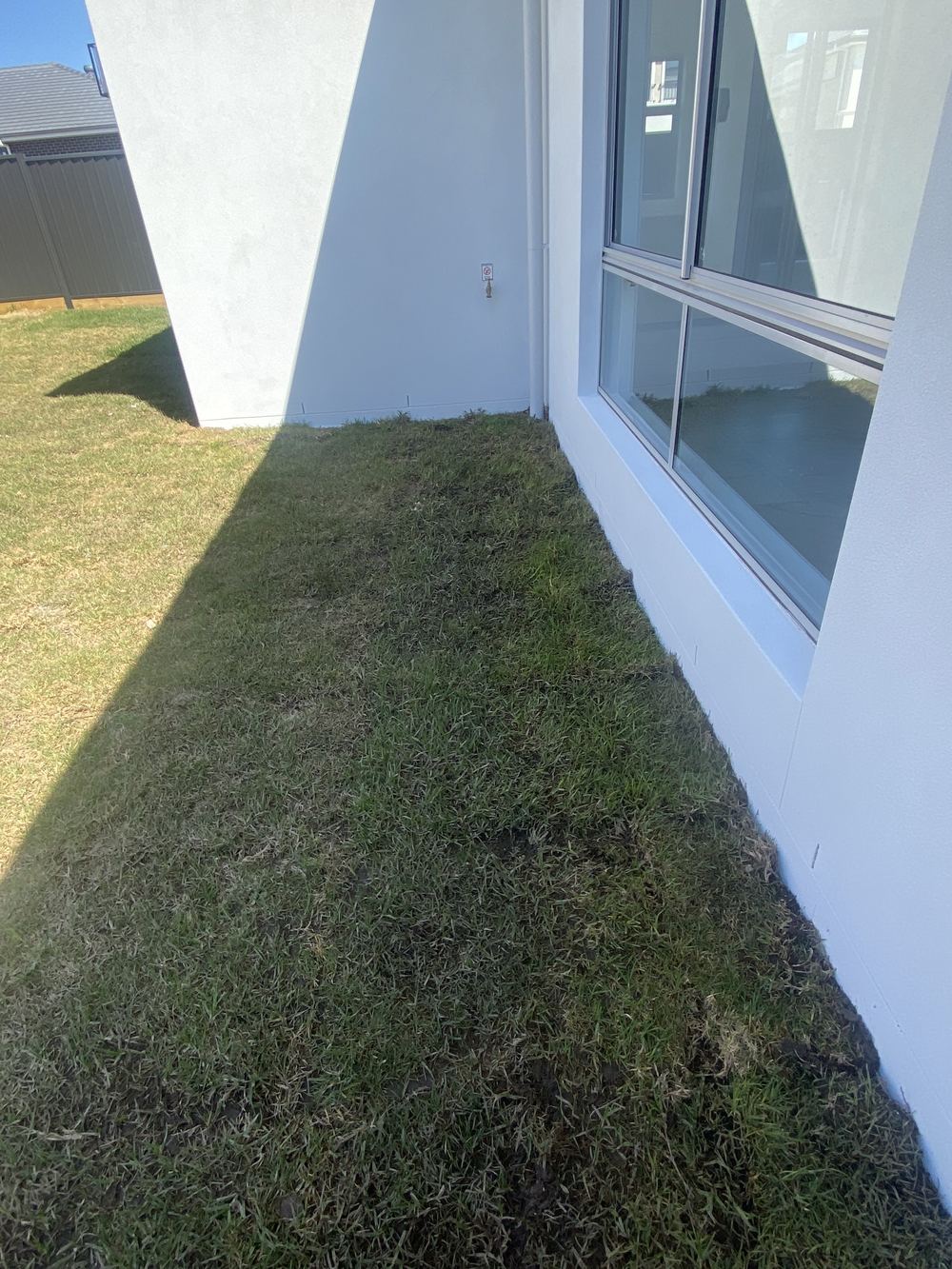Ground not yet graded to fall away from the house, Rouse Hill