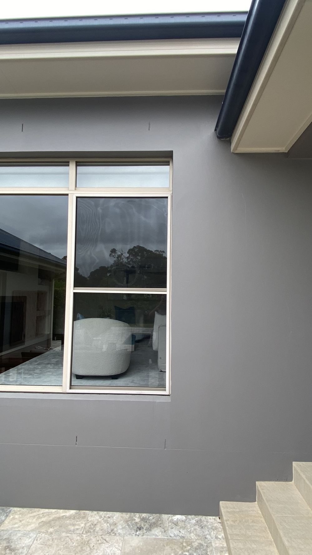 Rear wall built without an expansion joint to take movement, found during a building and pest inspection in Dural