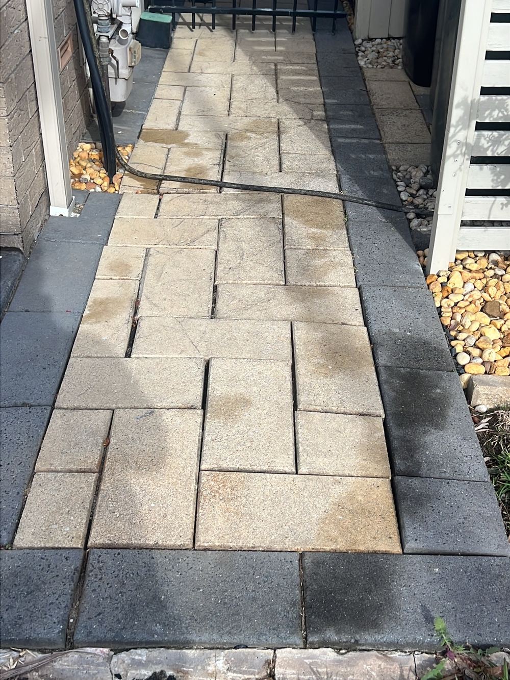 Paving settled unevenly over poorly compacted ground, Stanhope Gardens, Rouse Hill