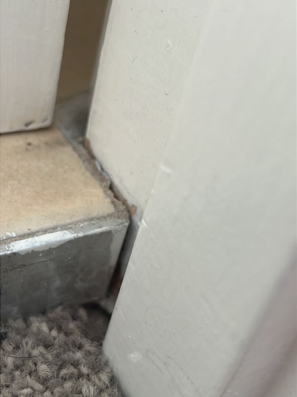 Ensuite door water stop not joined to the perimeter flashing, Stanhope Gardens, Rouse Hill