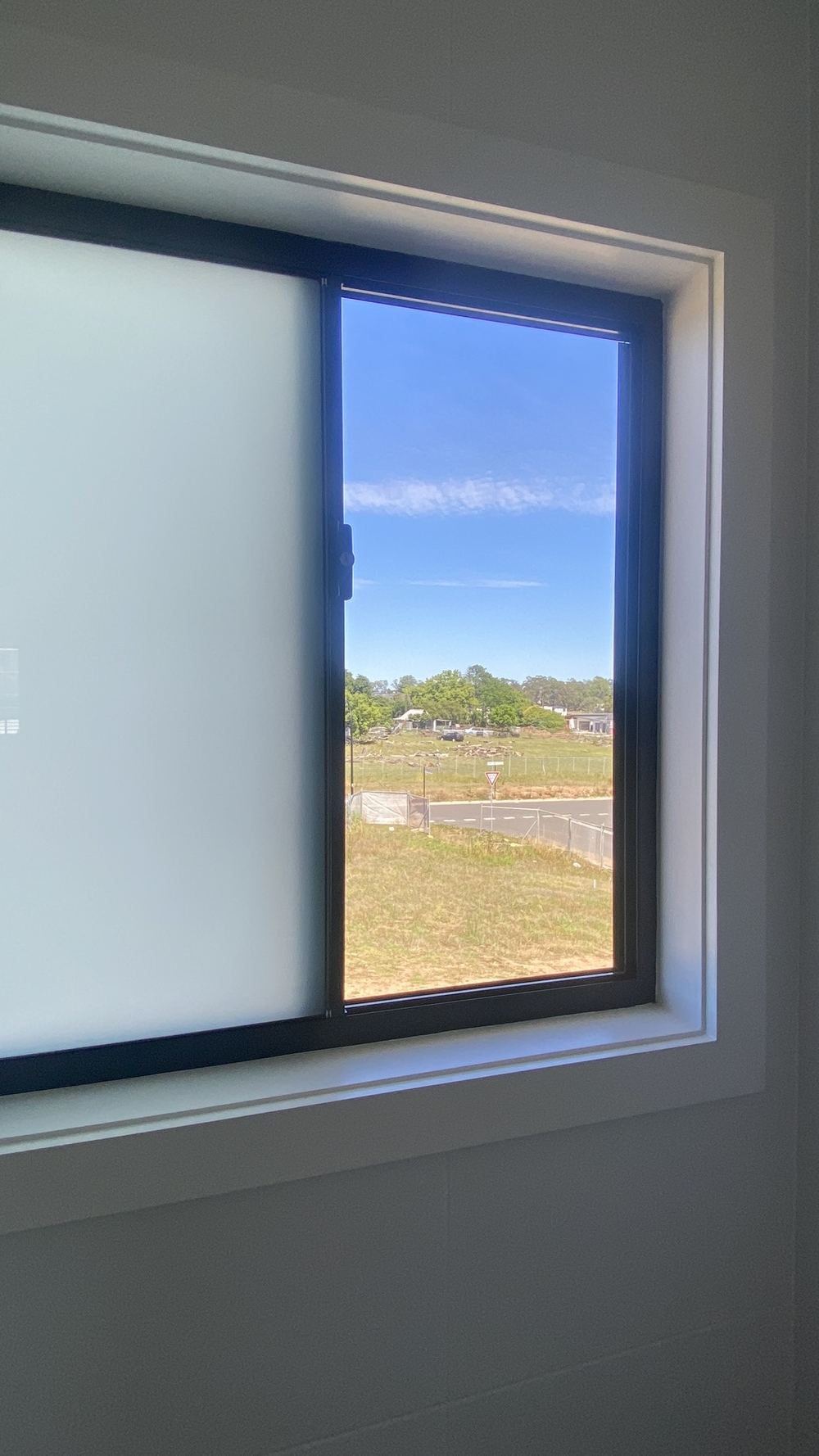 Master bedroom window upstairs without a 125mm opening restriction, found during a handover inspection in Rouse Hill